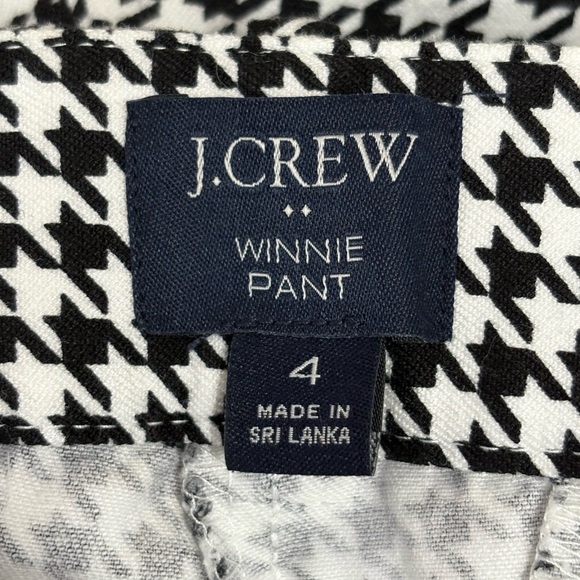J.Crew Black White Houndstooth Flat cotton Front Skinny Winnie trousers Pants 4 - Picture 13 of 15